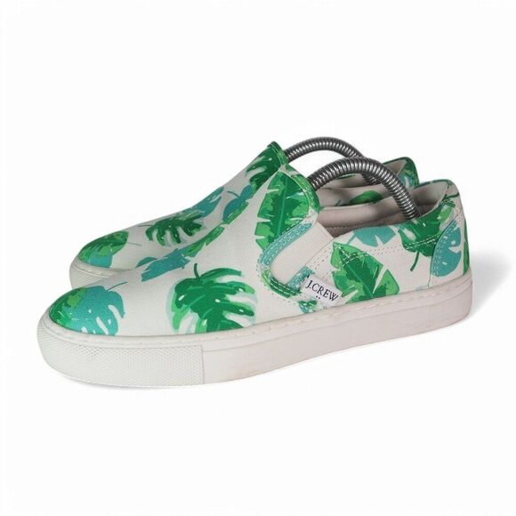 J. Crew Road Trip Tropical Leaves Print Slip-on Casual Sneakers AY567 Women's 5 - Picture 2 of 10